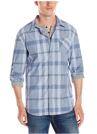 DKNY Jeans Men's Long Sleeve Space Dye Palid Shirt